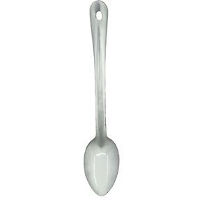 Vintage White Graniteware Spoon Large Kitchen Cookware Serving Farmhouse Country